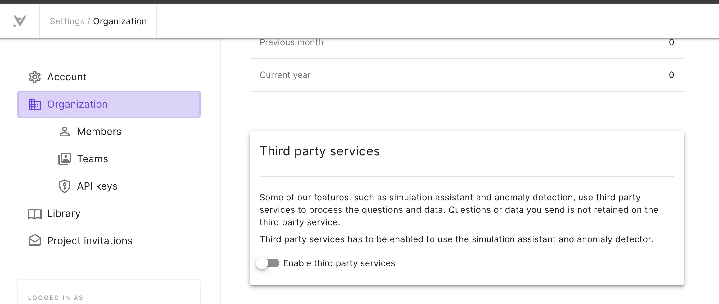 3rd party services setting for organization admins 3rd party services setting