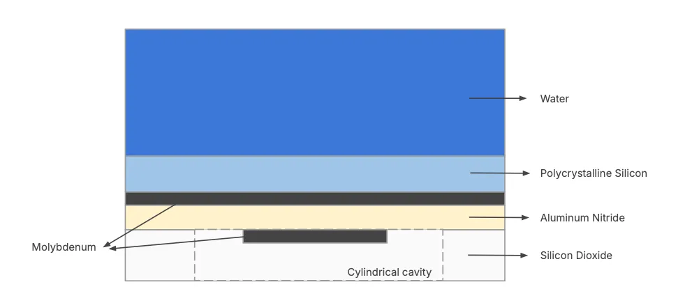 Cross-section of the PMUT unit cell