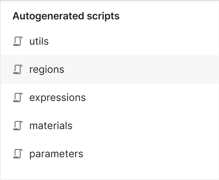 Other modules in the autogenerated scripts