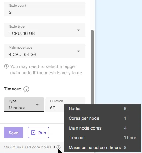 Max Used Corehours DDM
