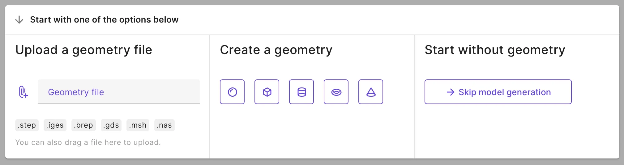 Project creation