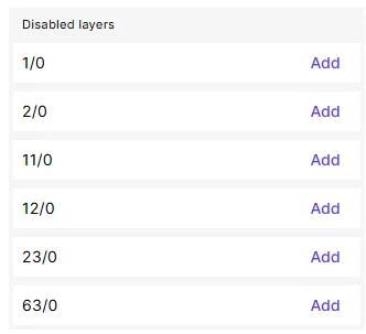 Disabled layers