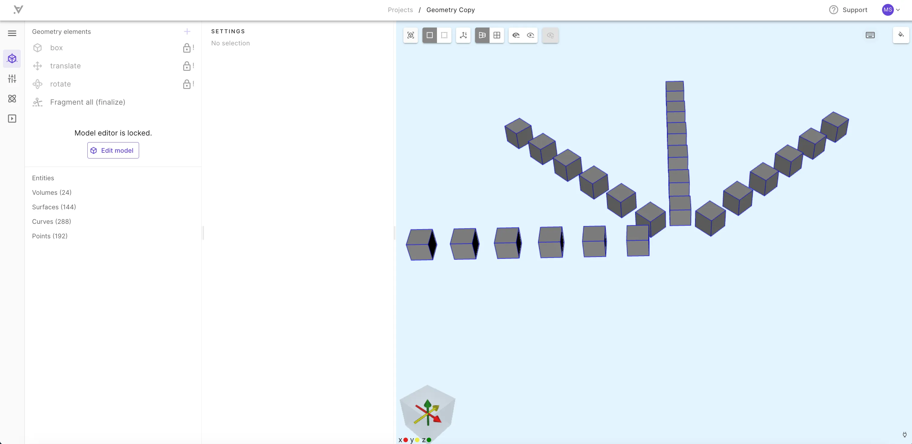 Geometry copy result