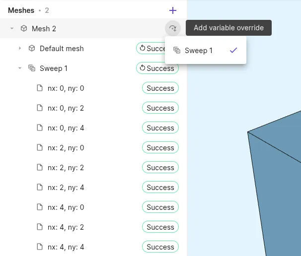 Geometric sweep