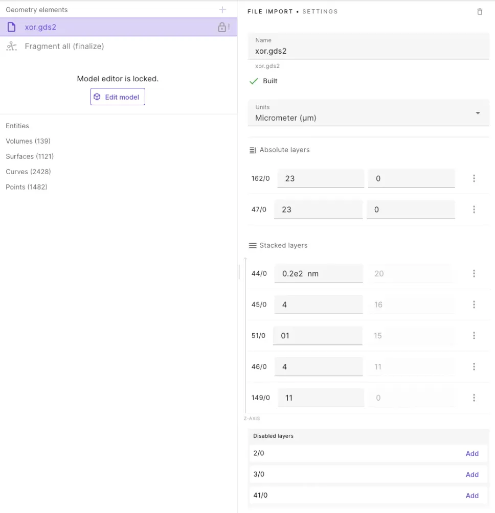 GDSII import