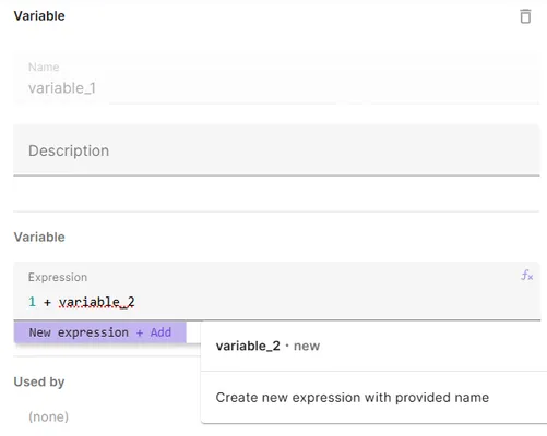 Inline variable creation