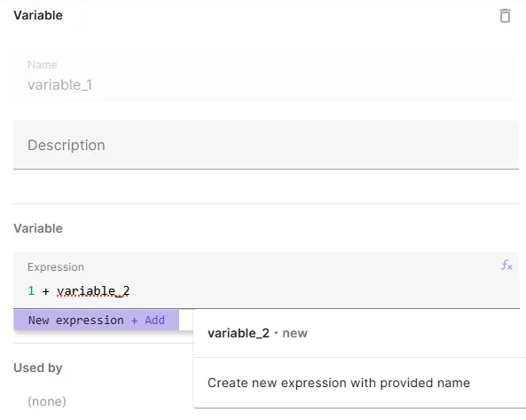 Inline variable creation