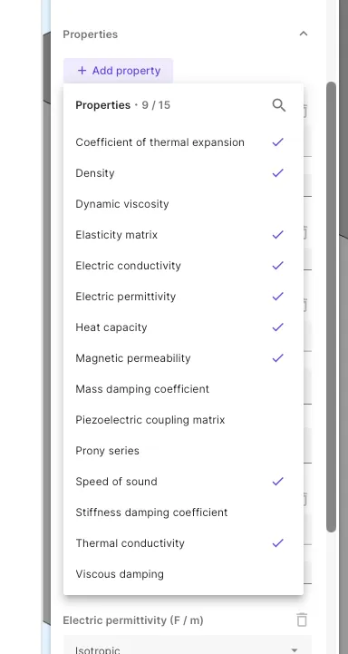 Add material property