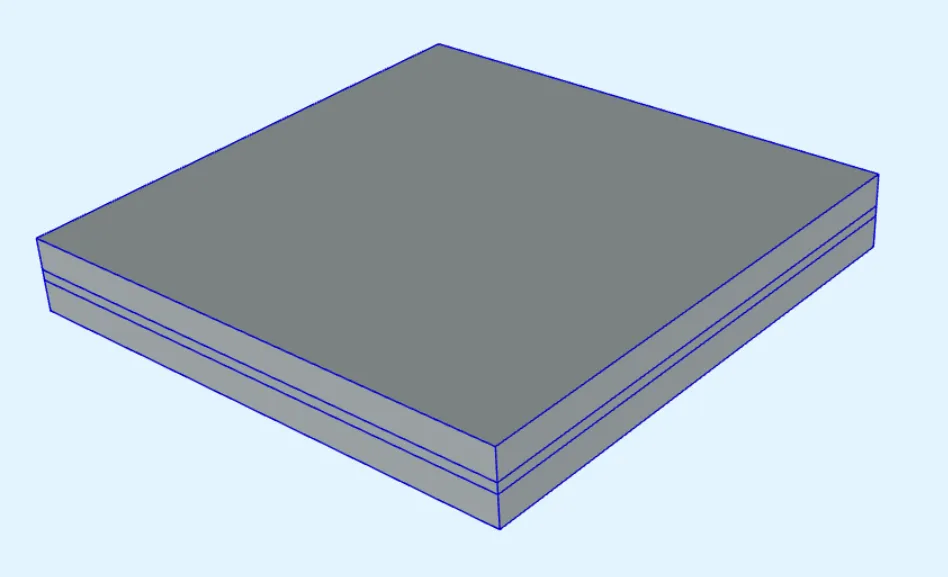 Materials with vacuum and silicon dioxide assigned to named volume regions.