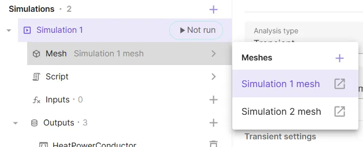 Mesh menu