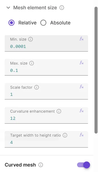 Mesh element size