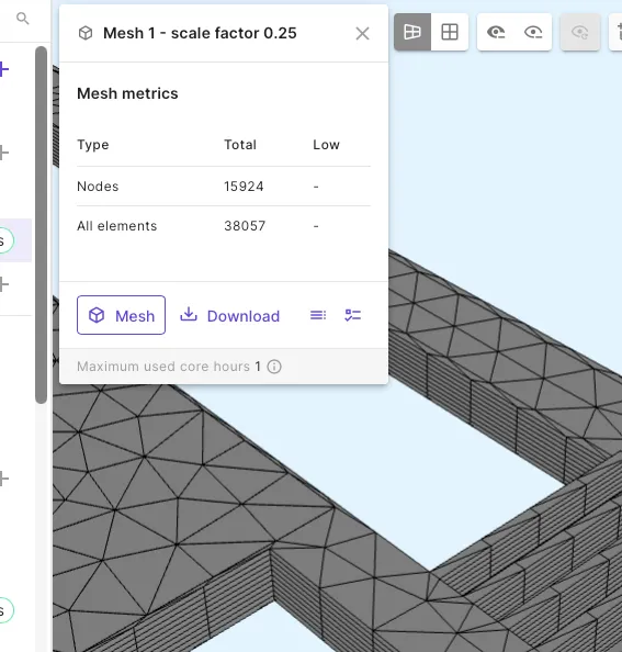 Mesh refinement result (autorefine disabled)