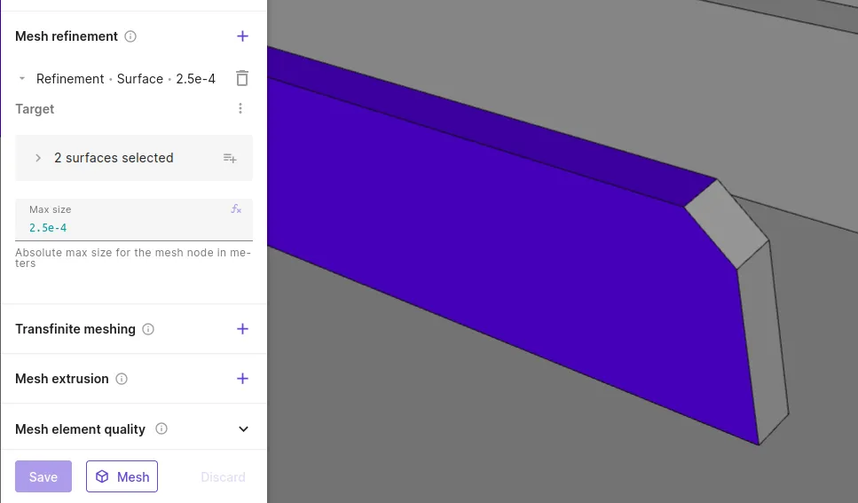 Mesh refinement target