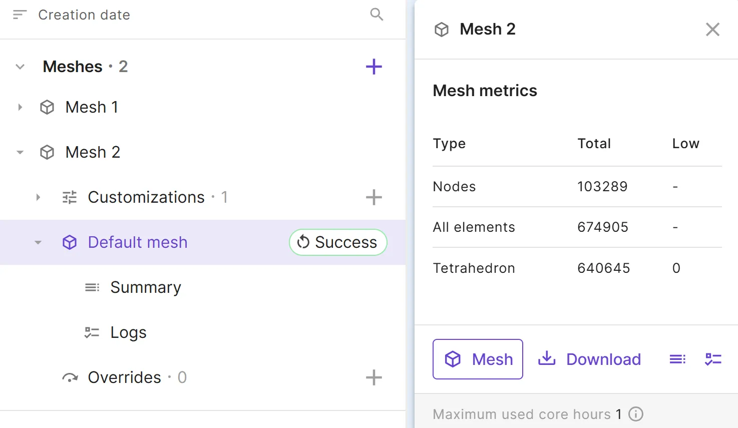 Mesh panel Success