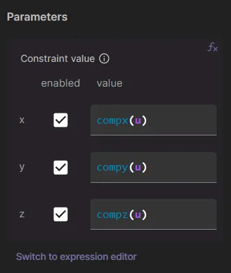 Constraint value