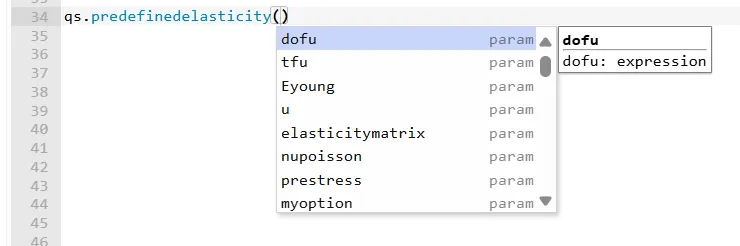 Function parameter autocomplete