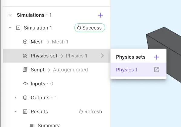 Physics set selection
