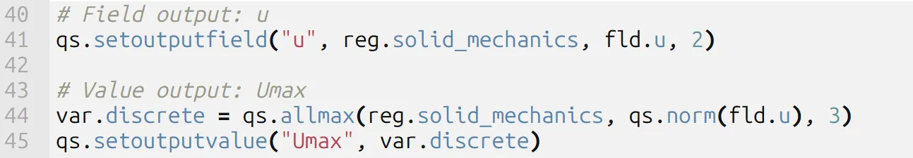Setting outputs