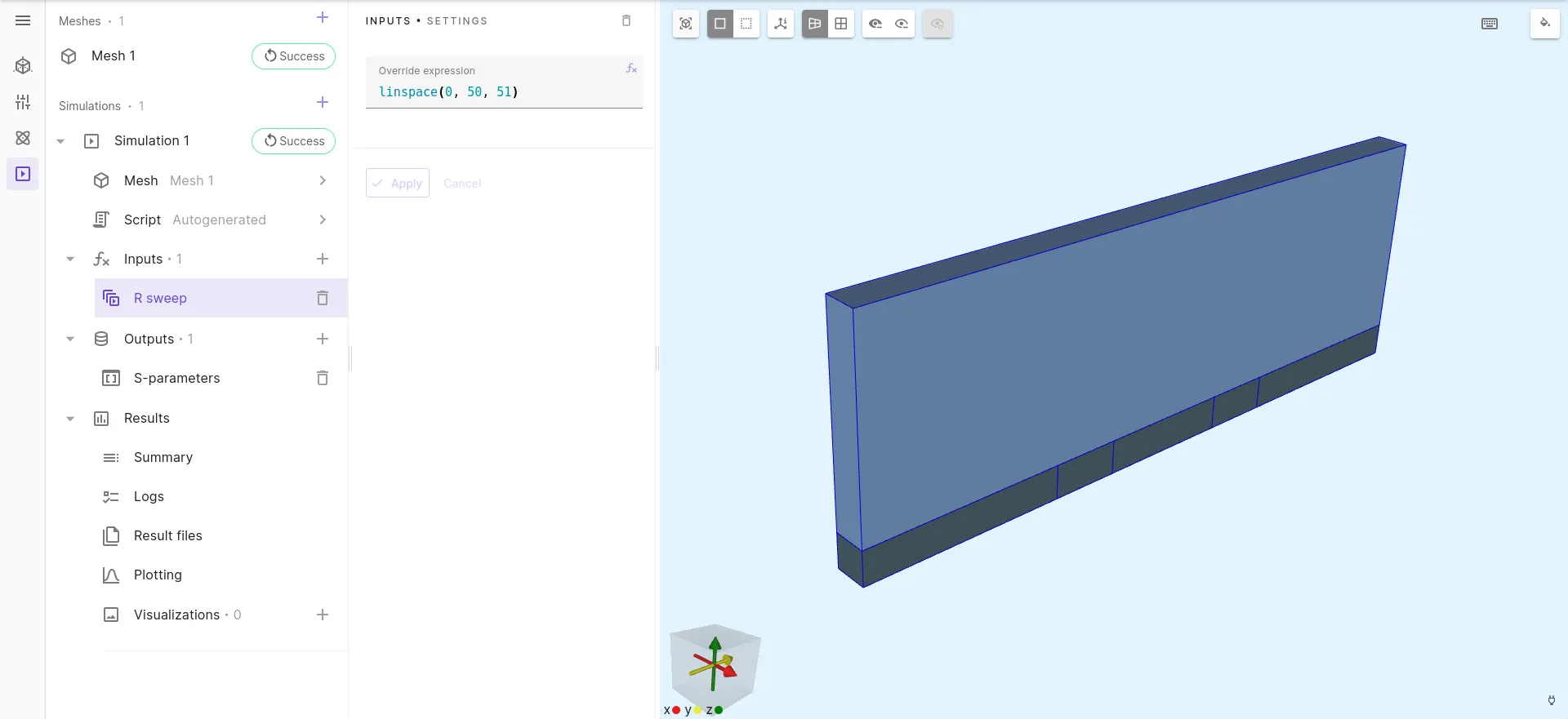 Simulation setup