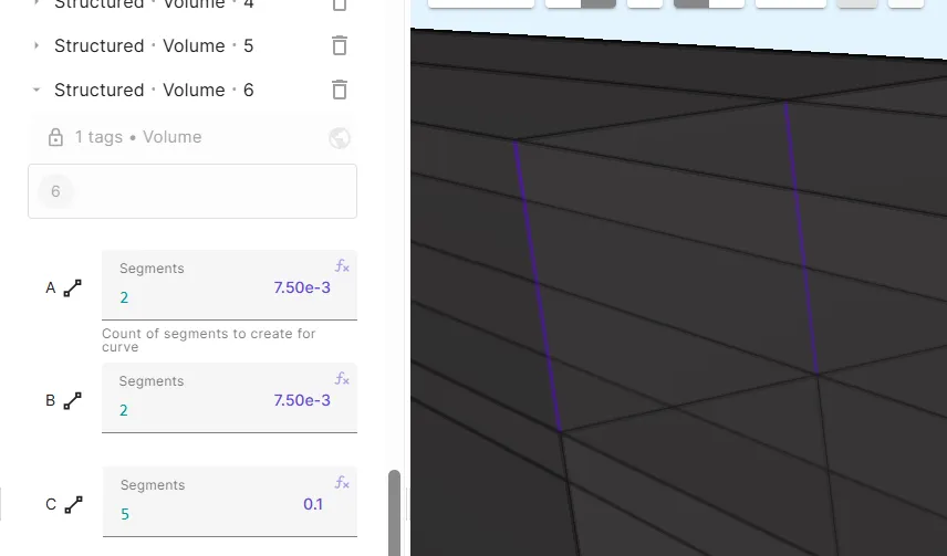 Transfinite entity segment counts
