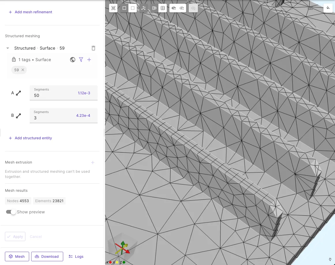 Structured mesh results