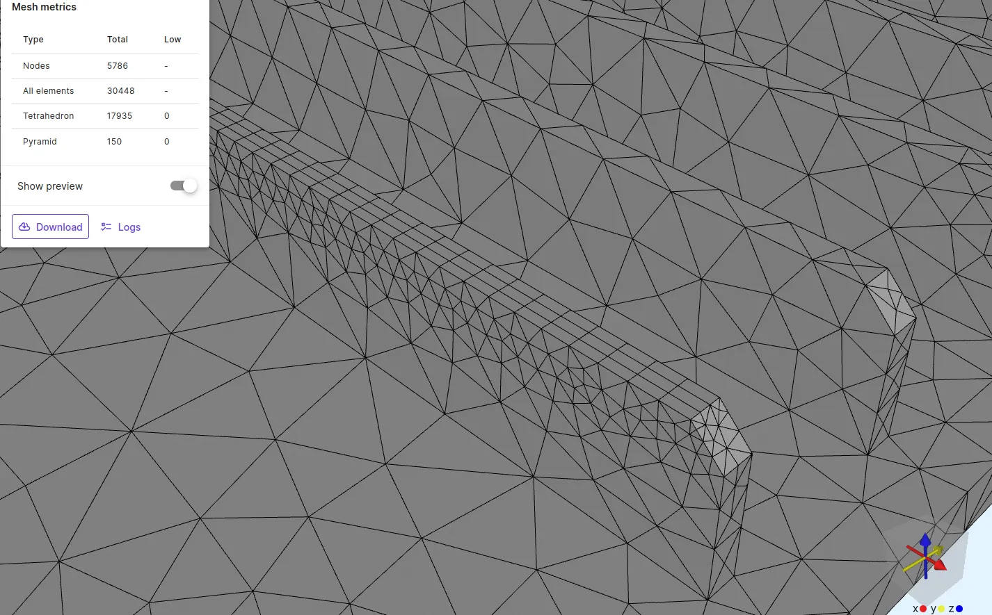 Transfinite meshing results (mesh refiner)