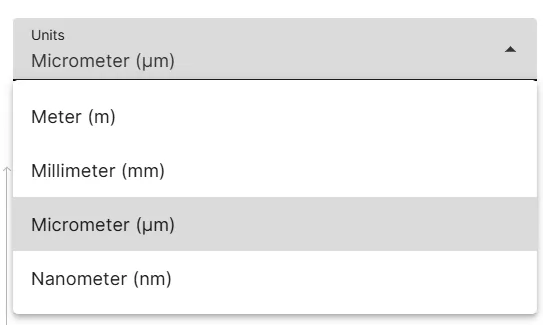 Units drop-down-list