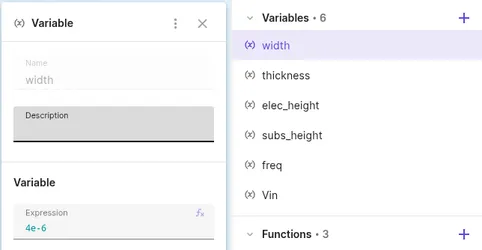 SAW unit cell width and thickness and electrode height as a variable