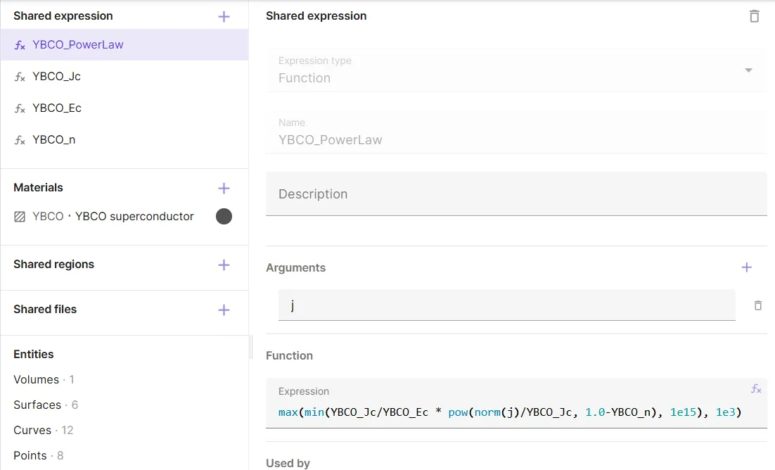 Premade YBCO powerlaw shared expression